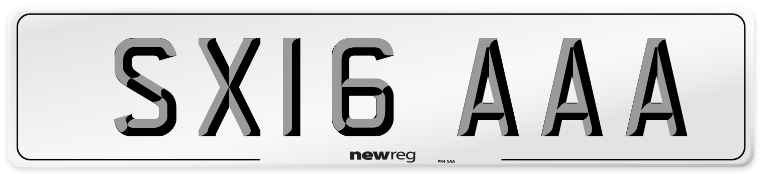 SX16 AAA Number Plate from New Reg